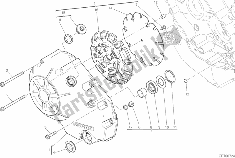 Alle onderdelen voor de Koppelingsdeksel van de Ducati Diavel Xdiavel S 1260 2016